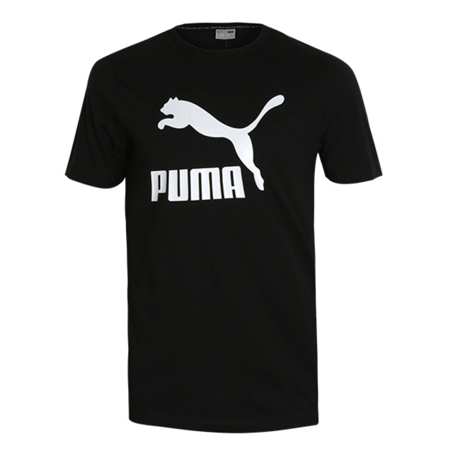 푸마 클래식 로고 남자 여성 반팔티 티셔츠 블랙 530088-01